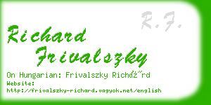 richard frivalszky business card